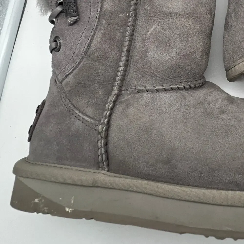 Australia Luxe Collective Women's Gray Suede Lace Up Ankle Boots Size US 5 EU 36